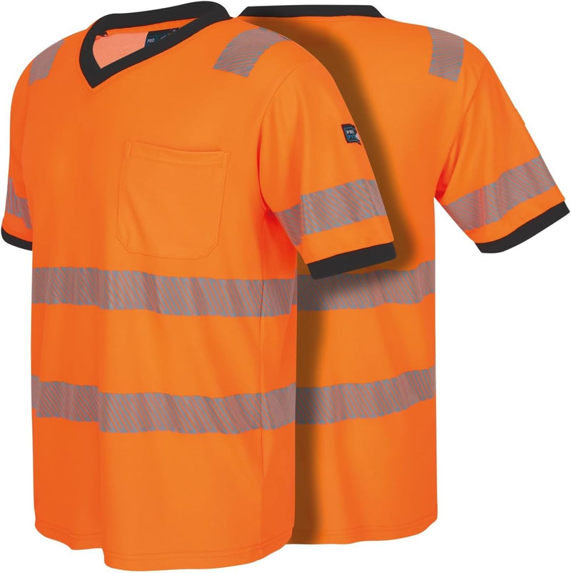 PRO FIT Warnschutz T-Shirt – Atmungsaktiv, Arbeits-Shirt, Allergiker geeignet, Herren, Damen, Reflex