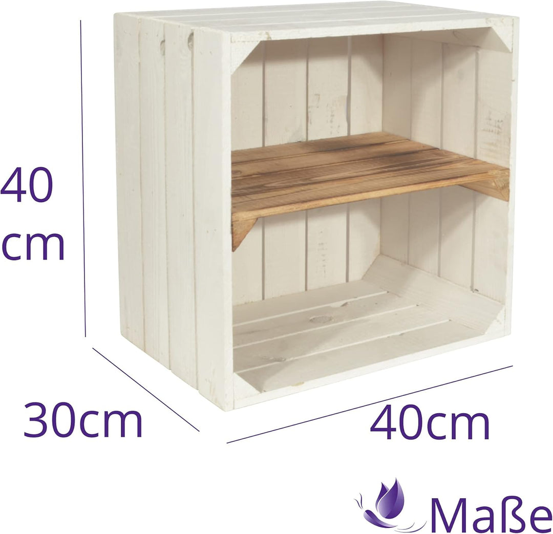 2 Set Weinregal Wino aus Holz - Weiss Geflammt 1x Regal Holzkiste 2 1x Geflammt Regal, 2 1x Geflammt
