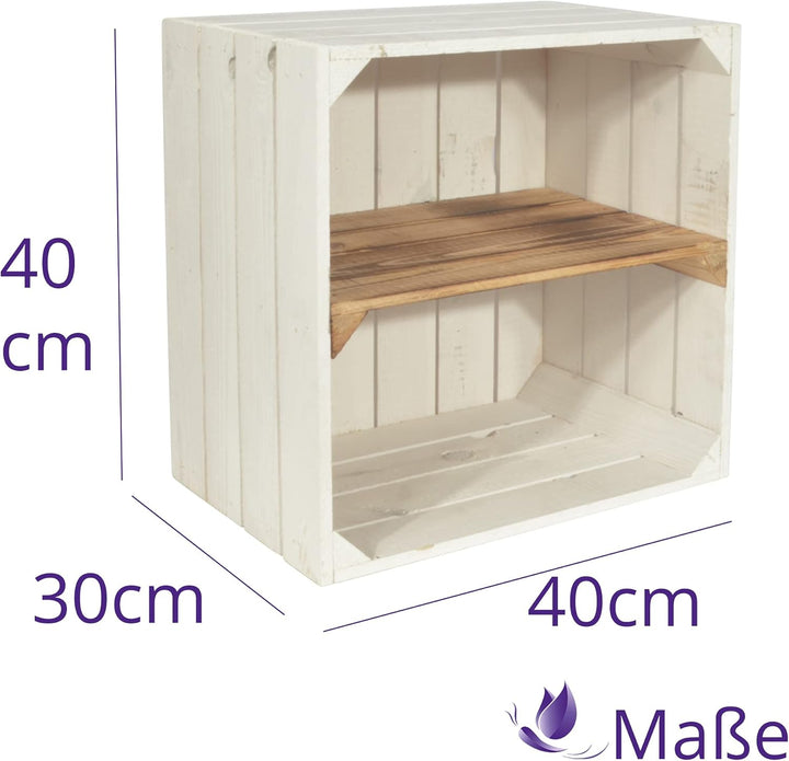 2 Set Weinregal Wino aus Holz - Weiss Geflammt 1x Regal Holzkiste 2 1x Geflammt Regal, 2 1x Geflammt