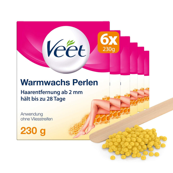 Warmwachsperlen 6er Pack mit Bienenwachs für die Anwendung im Wachserhitzer oder Wasserbad für langa