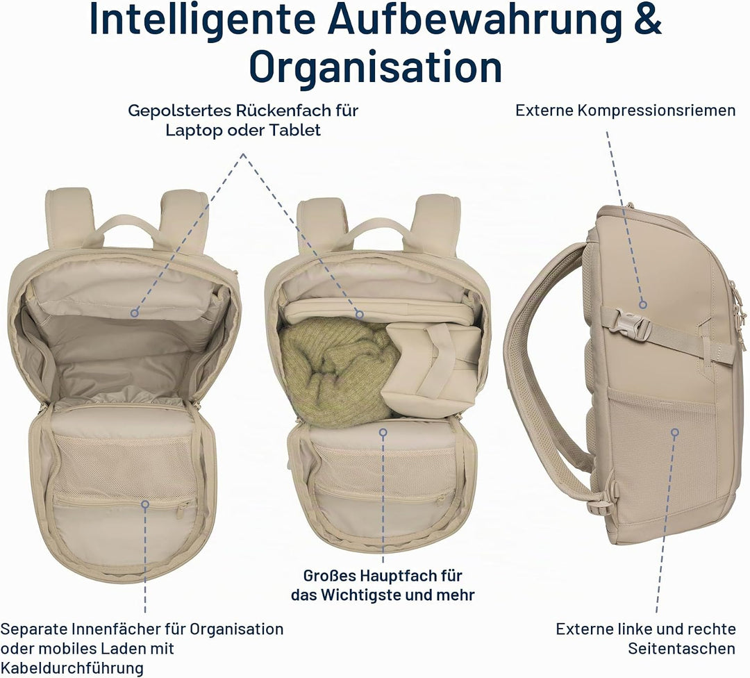 Beckmann Street GO Beige, Freizeitrucksack, Wanderrucksack