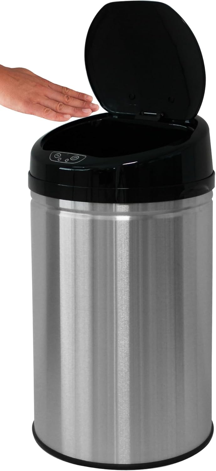 Echtwerk Abfalleimer, Mülleimer mit Sensor, elektrischer Müllbehälter, Infrarot Bewegungssensor, Kor