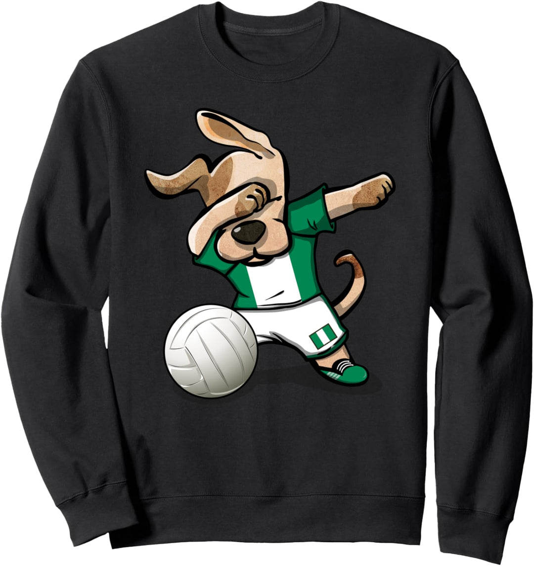 Tupfender Hund Nigeria Volleyball Nigerianische Flagge Sport Sweatshirt