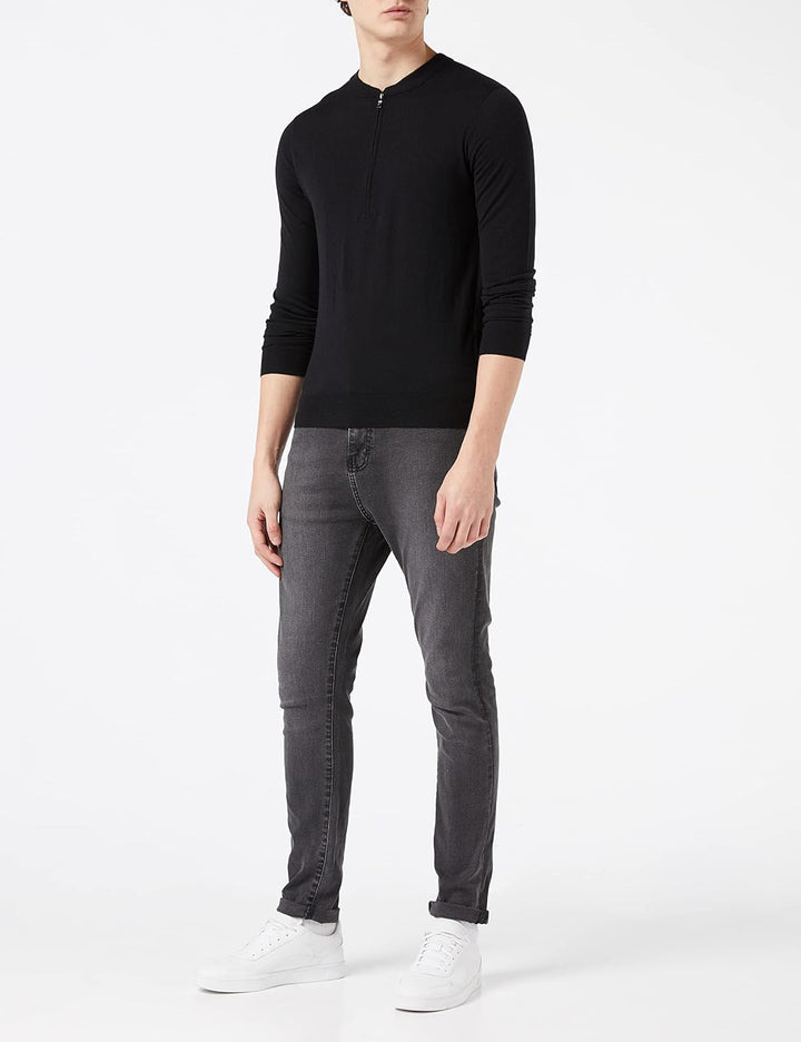 FALKE Herren Zip Func Polo XL Schwarz, XL Schwarz