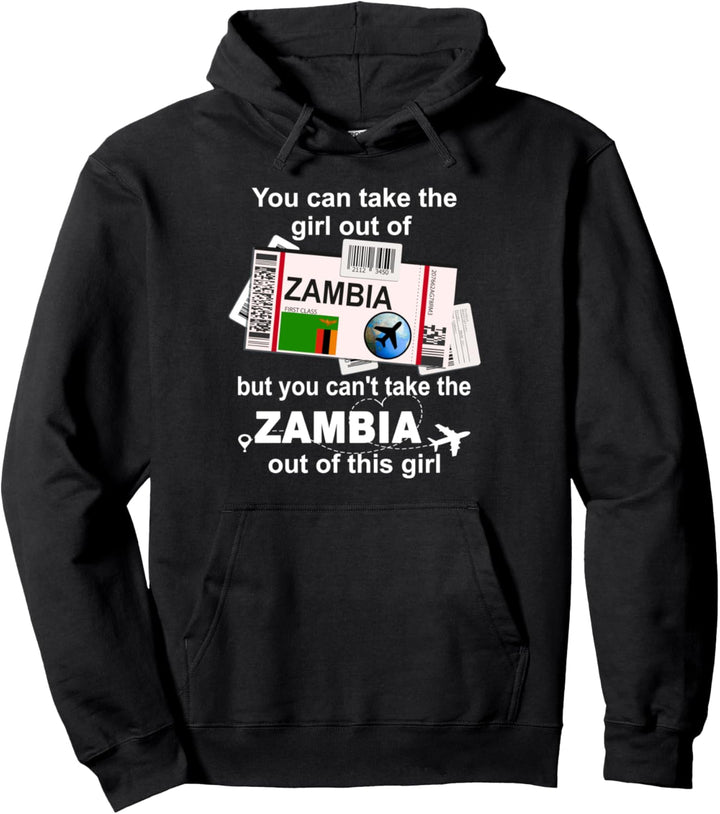 Zambia Boarding Pass - Zambia Girl - Sambia Pullover Hoodie