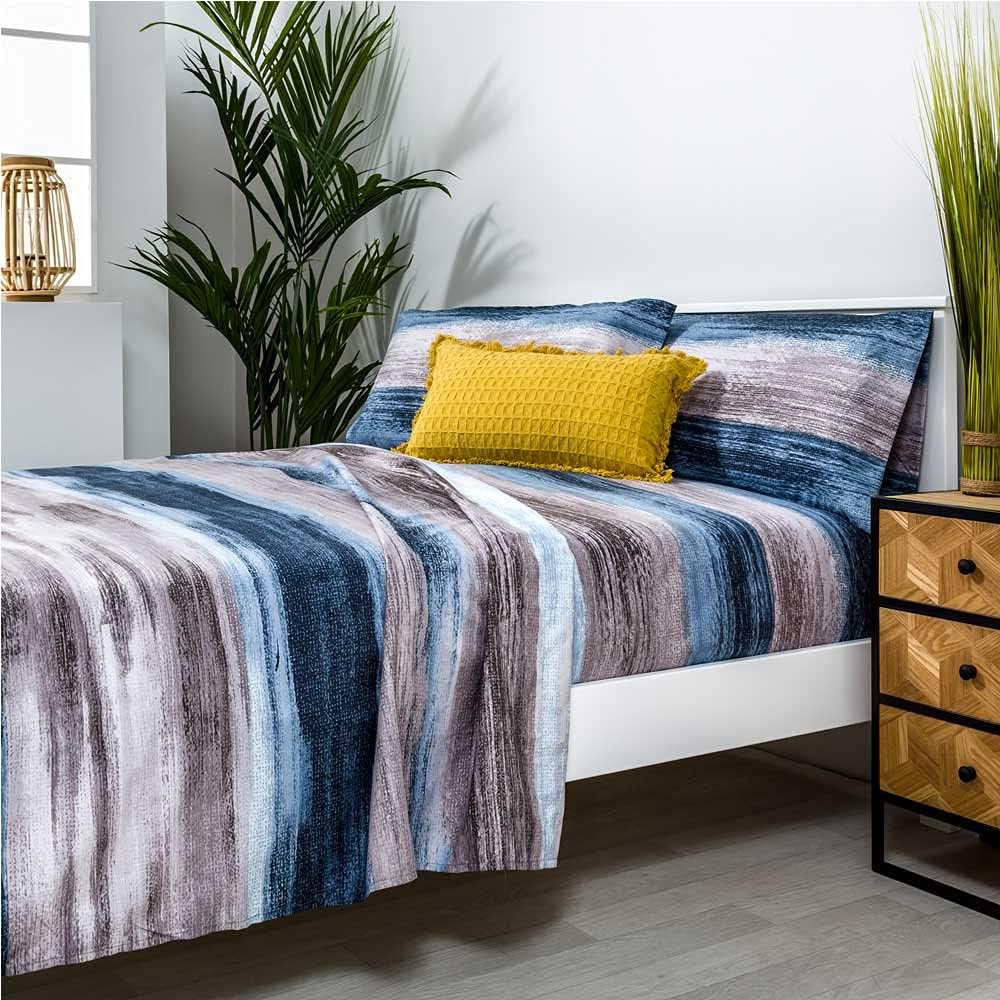COTTON ARTean Lamba Bettwäsche-Set, 90 x 190/200 cm, hypoallergen. Cama 90 X 190/200 Blau, Cama 90 X