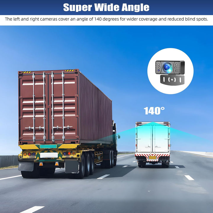 CAMECHO HD Rarückfahrkamera kabellos 4,3 Zoll Wireless-Übertragung, IP68-Wasserdichtigkeit, Infrarot