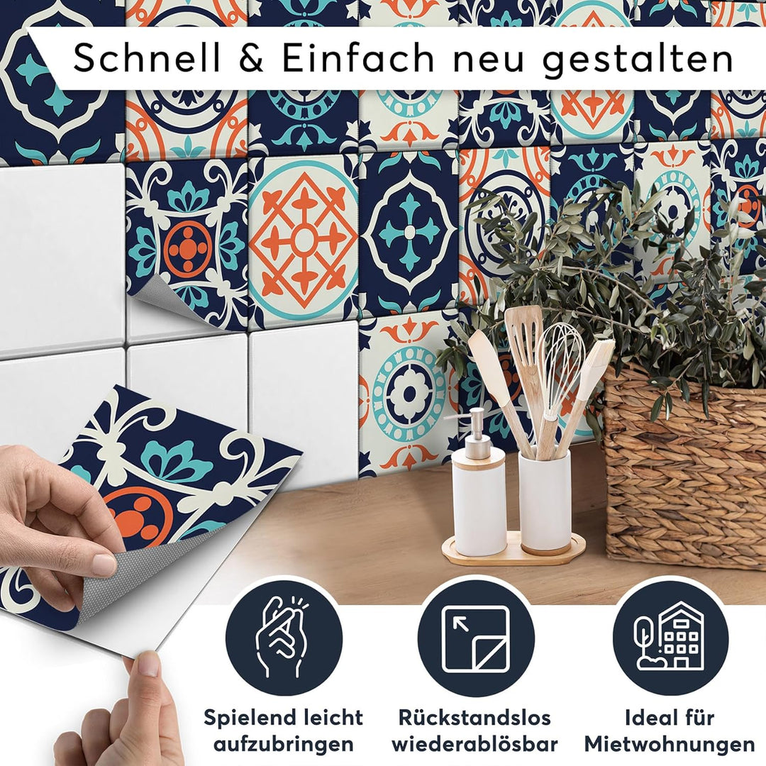 CREATISTO Mosaik-Fliesen Fliesensticker Fliesenfolie - Klebe Folie für Wandfliesen I Stickerfliesen
