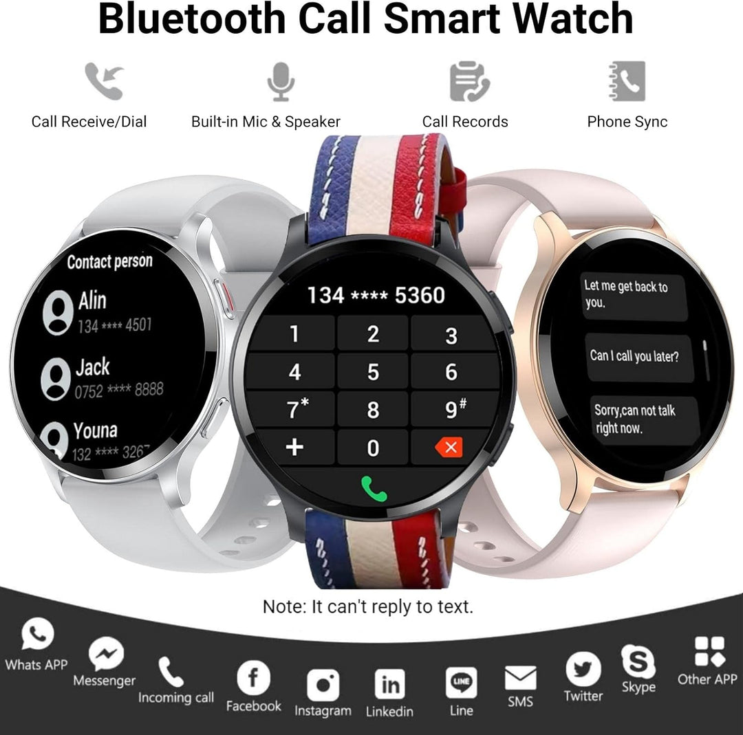 HOAIYO Smartwatch Herren Damen mit Telefonfunktion, 1.5" Fitnessuhr Armbanduhren Sportuhr mit Pulsme