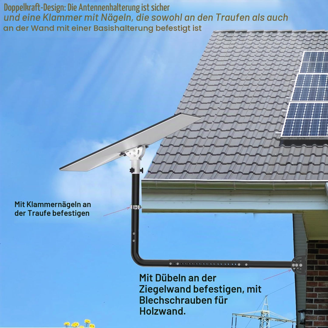 Verstellbare Antennen-Wandhalterung mit 90-Grad-Ellenbogen, Verlängerungsrohr und Befestigungsmutter