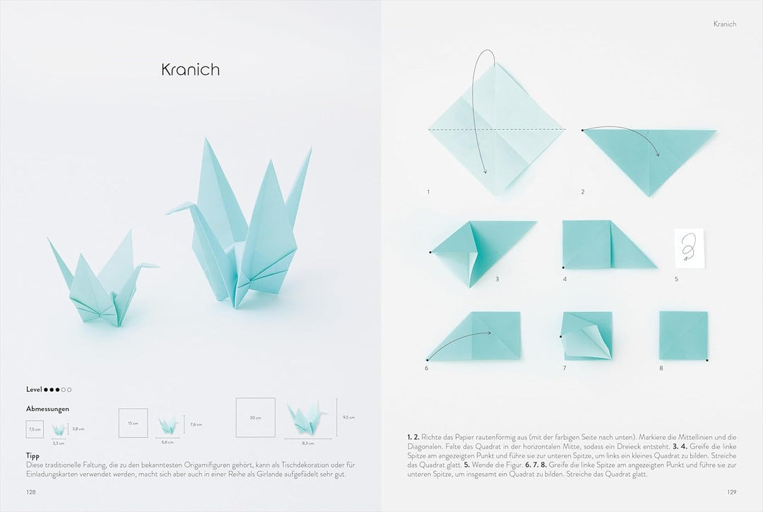 Bastelbuch Erwachsene – Das grosse Origami Buch: Über 50 Origami Ideen (Tiere, Pflanzen & Co.). Anle
