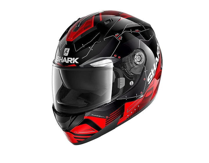 Shark Integralhelm RIDILL MECCA HE0537 KRS schwarz rot Sonnenblende Motorradhelm Schwarz/Rot XL, Sch