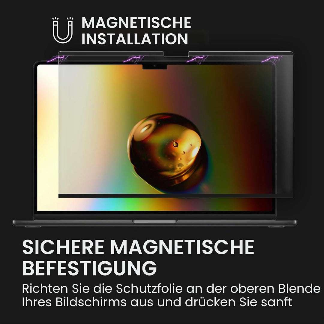 kwmobile Sichtschutzfolie für Apple MacBook Air 13 M4 2025 A3240 Folie - Blickschutzfolie Privacy Sc