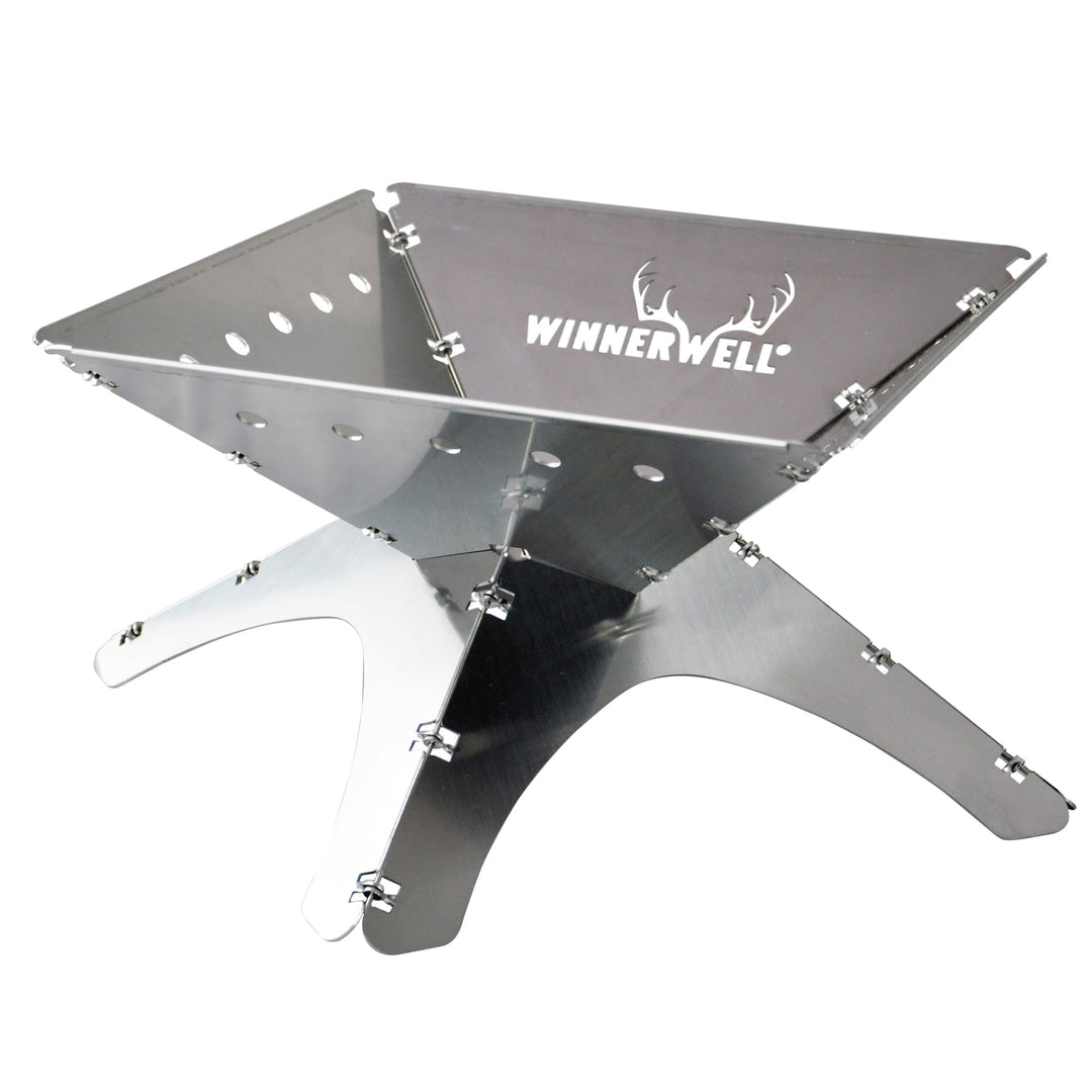 Winnerwell Flatfold Feuerstelle - Medium | Portable Edelstahl Feuer Pan