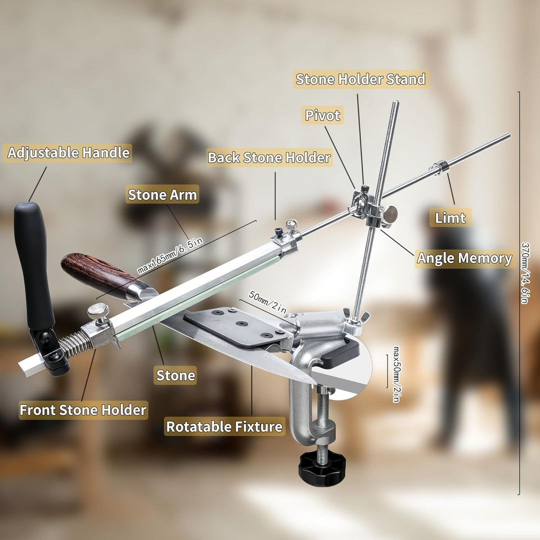 Lehwoik Messerschärfer Profi, RX-008 Messerschärfsystem, 360° Flip Drehung mit Festem Winkel, Präzis