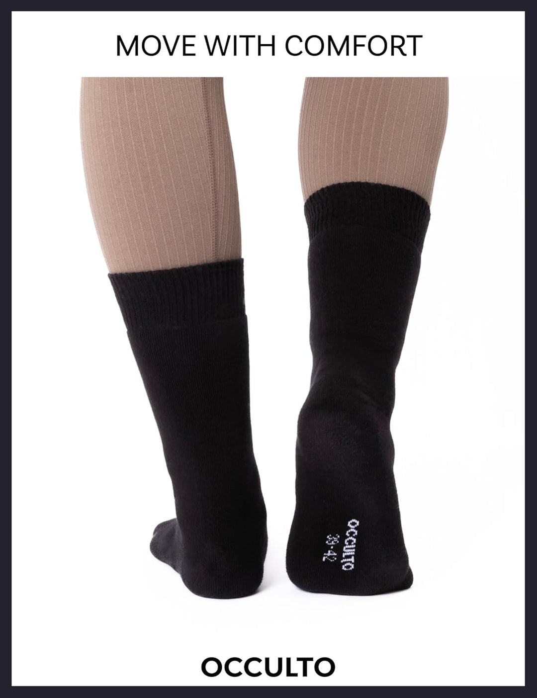 Occulto Damen Warme Thermosocken 6er Pack (Modell: Smilla) 35-38 Schwarz, 35-38 Schwarz