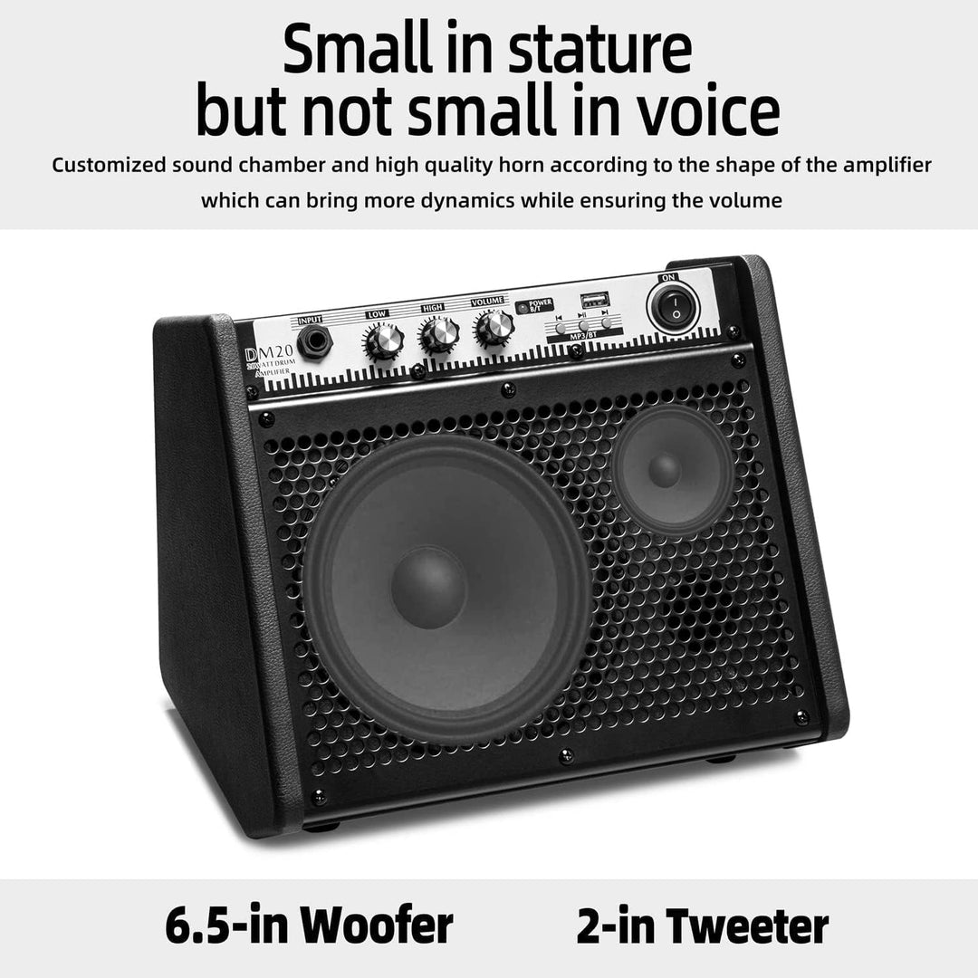 Coolmusic DM20 Bluetooth Personal Monitor Verstärker Lautsprecher für elektrische Trommelverstärker,