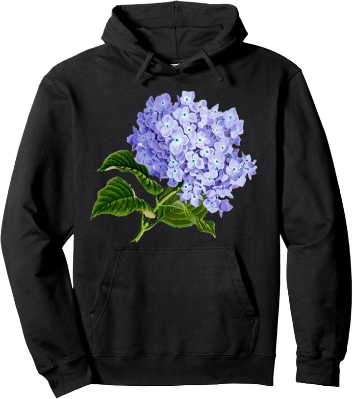 Vintage lila Hortensie Blumen Gärtner Kunst Pullover Hoodie