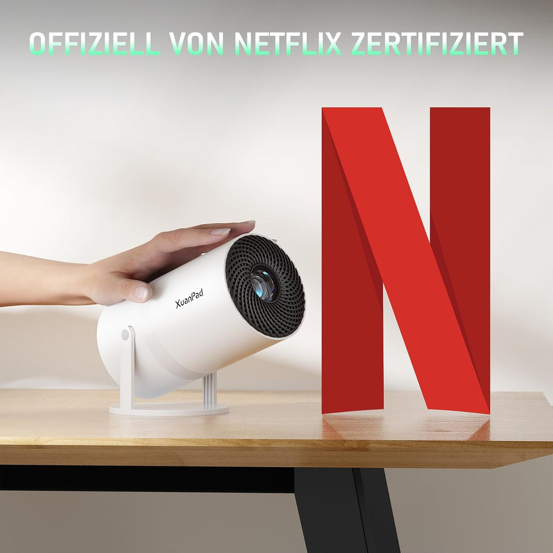 [Netflix-zertifizierter & Elektrischer Focus] Beamer 17000L 1080P Mini Beamer mit WiFi & Bluetooth P