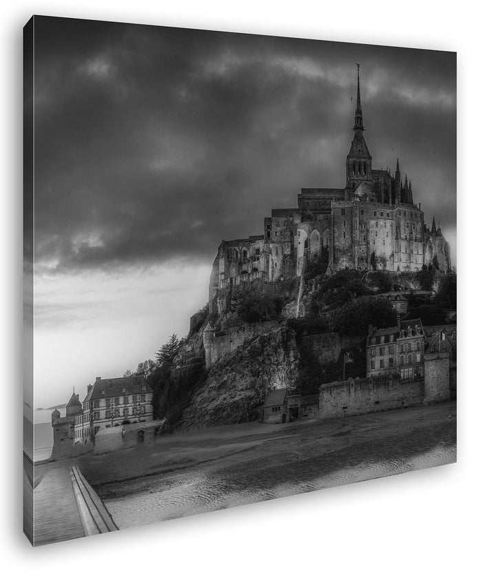 deyoli Mont St Michel bei Sonnenuntergang Format: 70x70 Effekt: Schwarz&Weiss als Leinwandbild, Moti