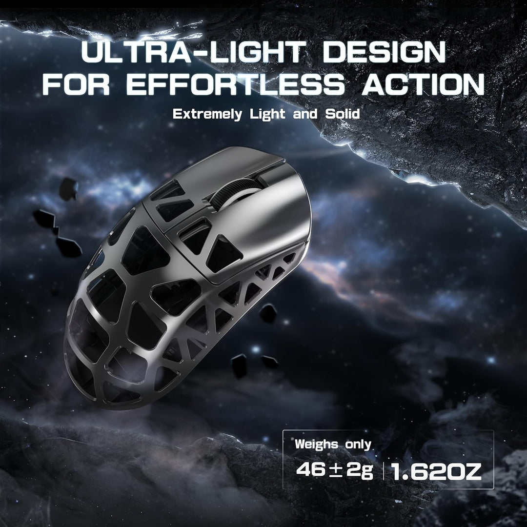 ATTACK SHARK R3PRO 46g Superlight Magnesiumlegierung Maus, 8000Hz Kabellose Abfragerate, 26000 DPI,