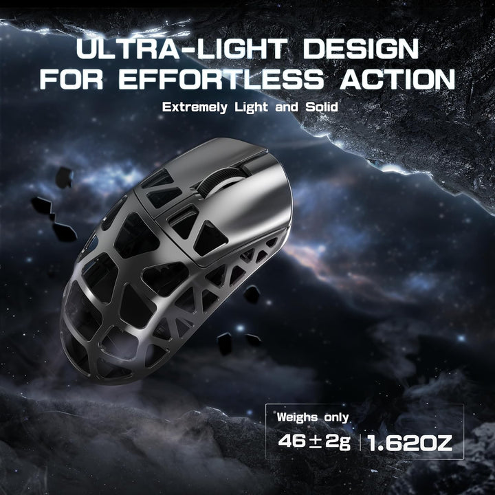 ATTACK SHARK R3PRO 46g Superlight Magnesiumlegierung Maus, 8000Hz Kabellose Abfragerate, 26000 DPI,
