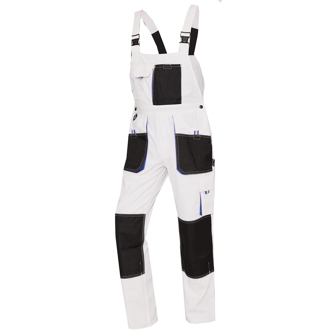 WORK IDEA Herren-Arbeitslatzhose mit Oxford-Knietaschen; strapazierfähige Leinwand Weiss M, Weiss M