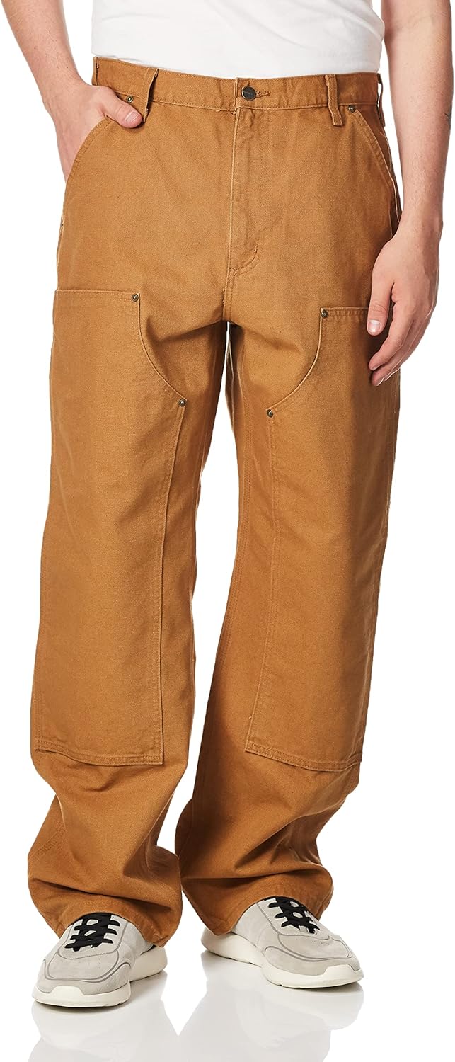 Carhartt Herren Washed Duck Double Front Dungaree Jeans 28W / 32L Braun, 28W / 32L Braun