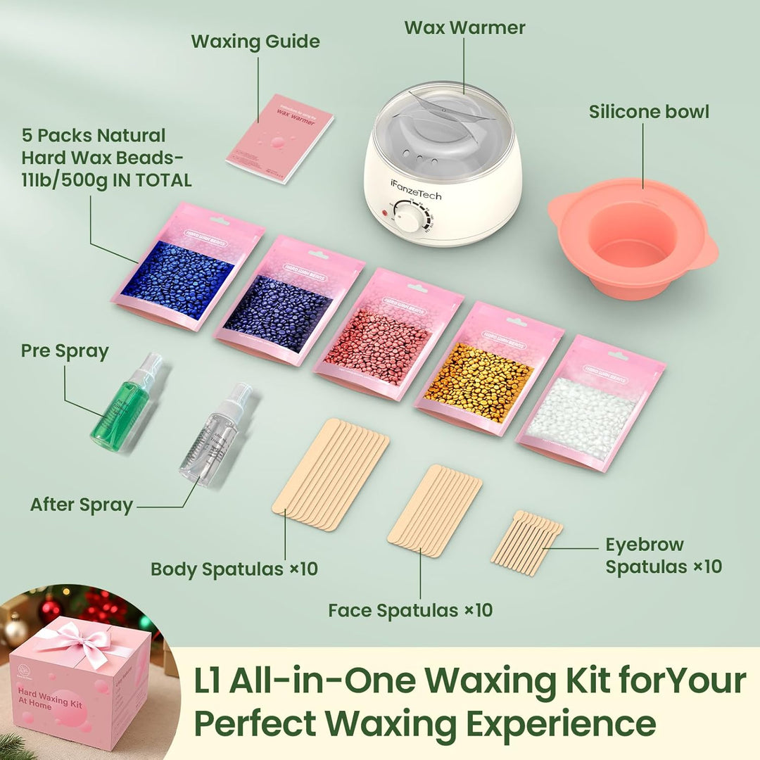 Waxing Set Wachs Haarentfernung Frauen Männer: Warmwachs Haarentfernung - Wachswärmer Gerät mit Sili