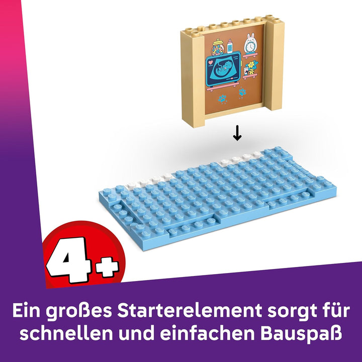 LEGO Friends Tierklinik - Lernspielzeug mit Pferdestall, 2 Mini Puppen, Hund-, Kaninchen- & Katzenfi