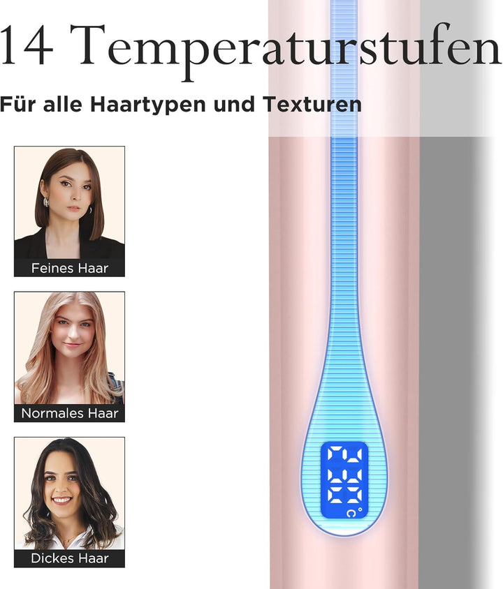 Infrarot-Ionen Haarglätter, PARWIN PRO BEAUTY 2 IN 1 Glätteisen Locken und Glätten, Infrarot- und Io