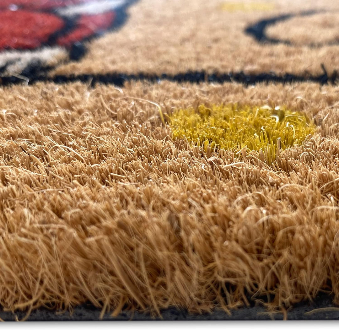 CARPETIA Schuhabtreter aus Kokos langlebig | umweltfreundlich | Kätzchen orange gelb, 45 x 75 cm 45