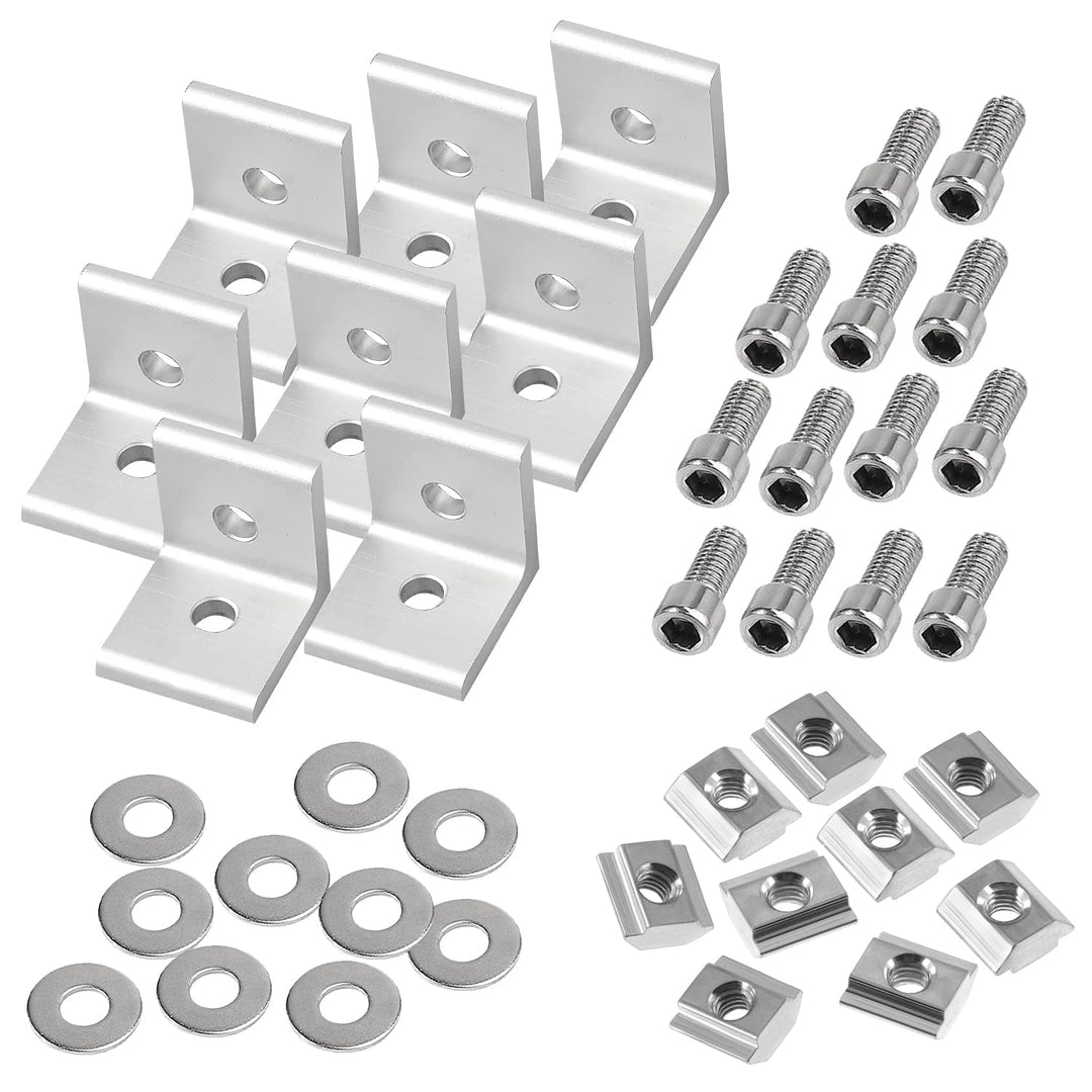 20 Stück Aluprofil Winkelverbinder Set, Befestigungsmaterial 30x30 nut 8, Mit Schraube, Aluminium Pr