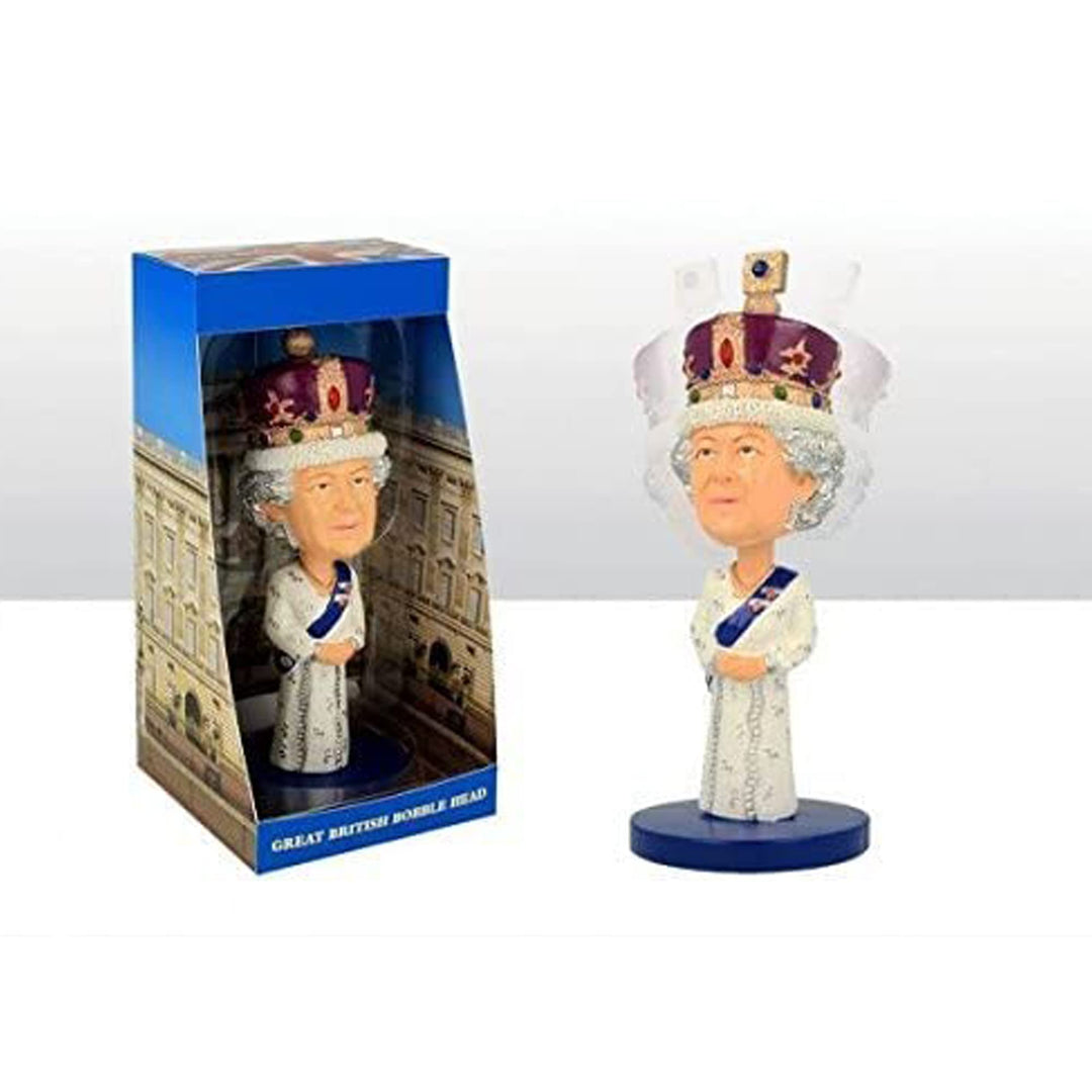 Elgate - Wackelkopf Kunstharzfigur Ihrer Majestät Königin Elizabeth II. im Regal Regalia. Höhe: ca.