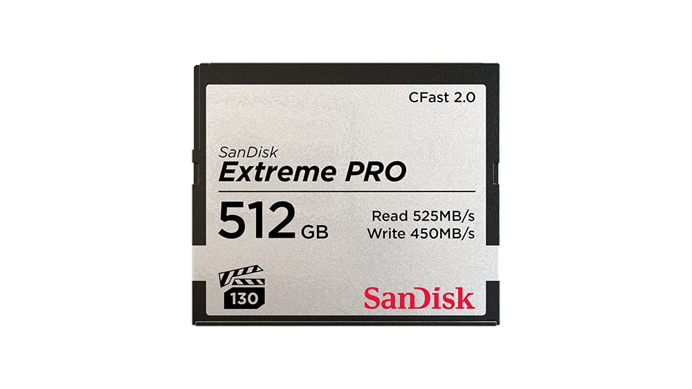 SanDisk Extreme Pro CFast 2.0 Speicherkarte 512 GB (Für Kameras und Camcorder, VPG-130 für 4K Videos