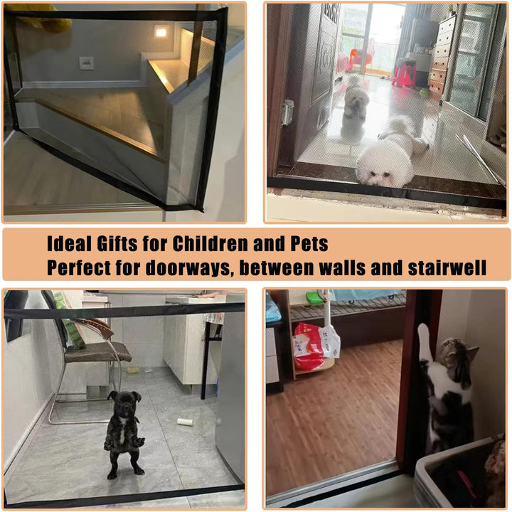 Portable Treppe Tor für Hunde Indoor Magic Pet Gates für The House Doorway Upgraded Mesh 180/110 x 7