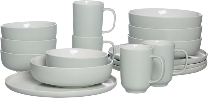Ritzenhoff & Breker Kombiservice Jasper, 16-teilig, Mint-Grün, Steinzeug, Teller Schalen und Becher