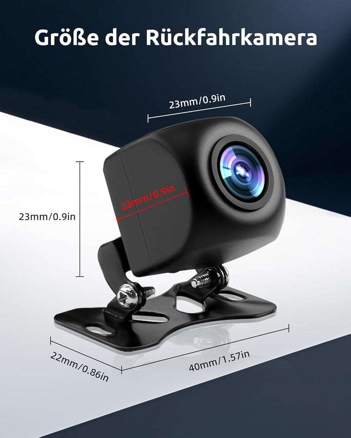 Essgoo AHD Rückfahrkamera fürs Auto, 170° Weitwinkel IP68 wasserdicht Carplay Backup Camera HP Rear
