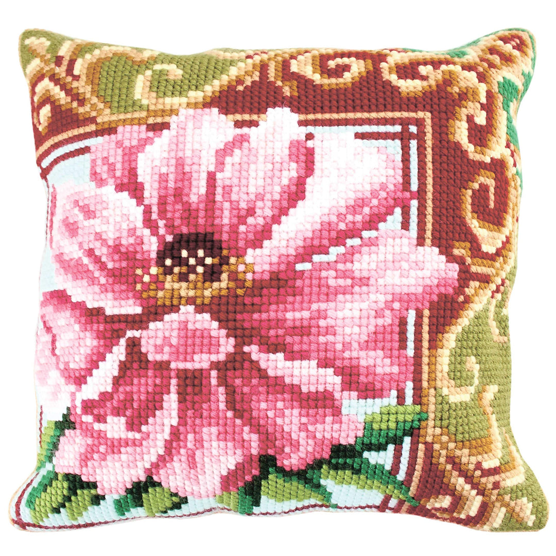Collection d'Art CdA Kreuzstichkissen Luxuriöse Lilly I 5173, 40x40cm, Stickbild vorgezeichnet Luxur