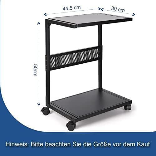 Whchiy PC Ständer Eisen Computer Ständer 2 Schicht CPU Ständer mit Rollen für Schreibtisch (C-Stil K