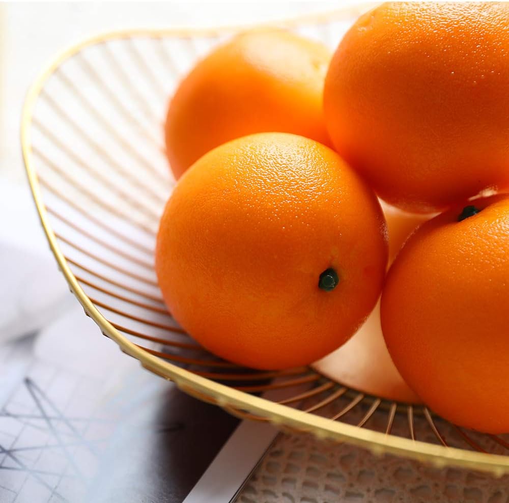 Veryhome 6 Stück künstliche orangefarbene künstliche Früchte aus Kunststoff für Zuhause, Haus, Küche