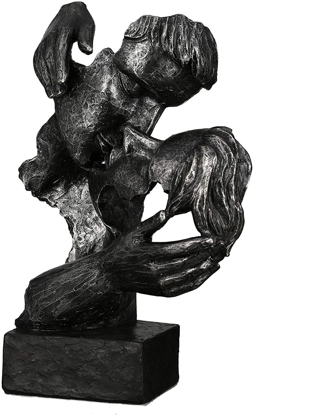Casablanca Skulptur Figur - Paar Kuss - Addiction antik-silberfarben - Höhe 28 cm