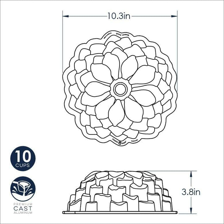NordicWare Backform, Aluminium, 26,4 x 9,3 x 26,4 cm, 1 Einheiten (Farblich Sortiert) Blossom, Bloss