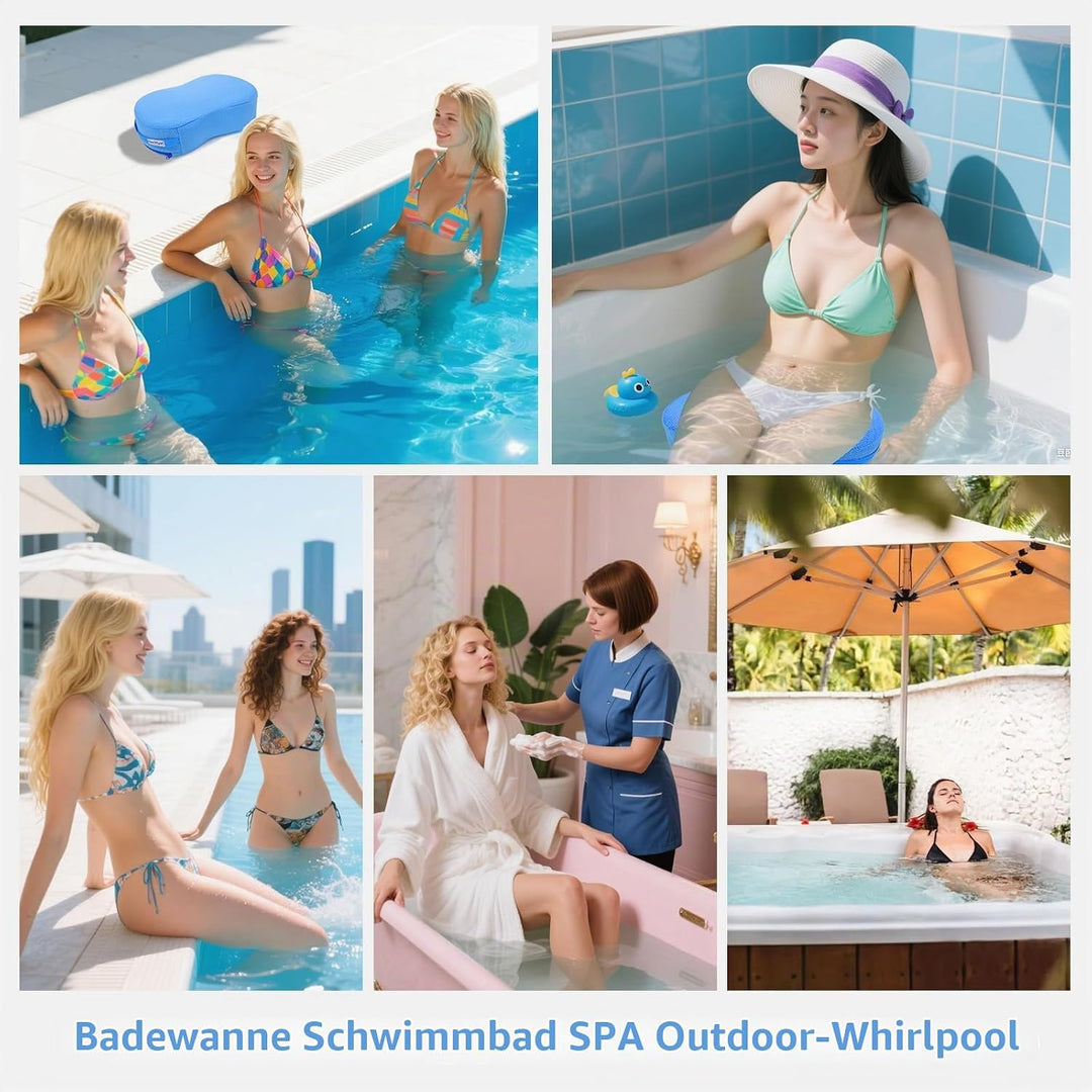 Whirlpool Sitzkissen Sitzerhöhung Unterwasser, 40 x 30 x 12cm Badewannenkissen, rutschfest schnelltr