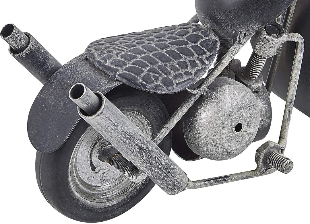 Beliani Dekorative Tischuhr im modernen Design Motorradform schwarz Berno