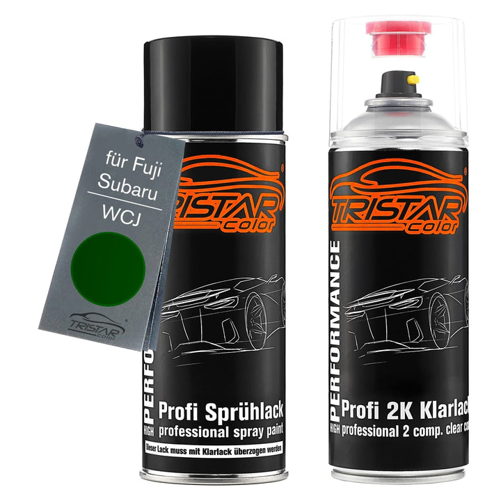 TRISTARcolor Autolack 2K Spraydosen Set für Fuji/Subaru WCJ Cascade Green Silica Perl X. Basislack 2