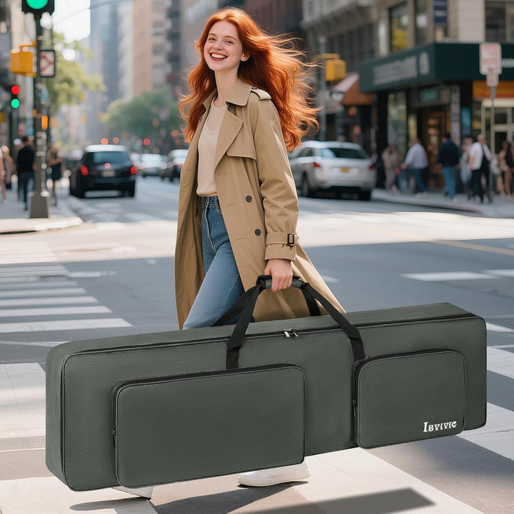 88 Keyboard Tasche Zwei Möglichkeiten Zum Tragen,138 x 36 x 17 cm Keyboard Piano Tasche,600D Waterpr