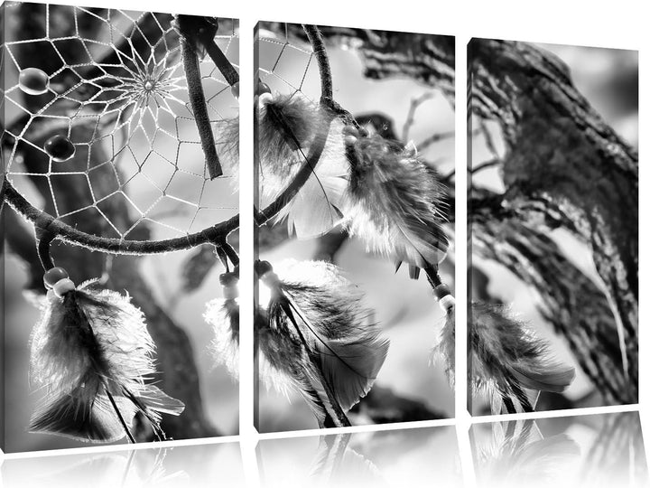 Pixxprint Traumfänger als Leinwandbild | Grösse: 3 Teilig (120x80) | Wandbild| Kunstdruck | fertig b