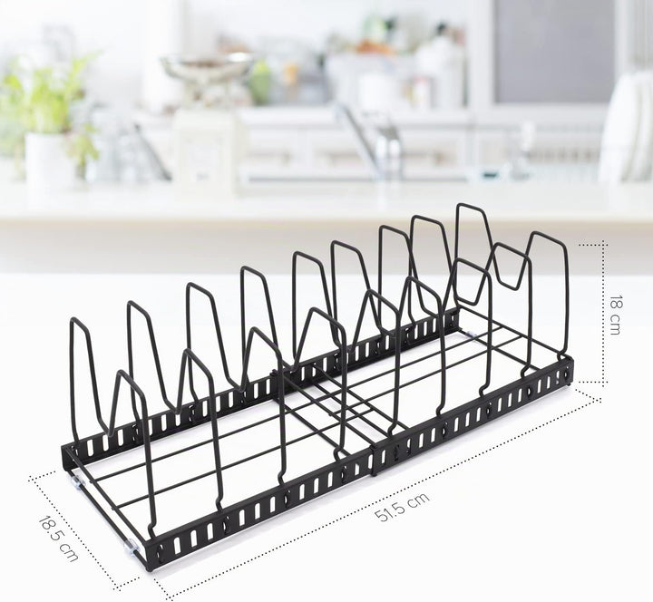 joeji's Kitchen Topfdeckelhalter Pfannenhalter für Schrank Schublade, Deckelhalter Küche, 9 Verstell