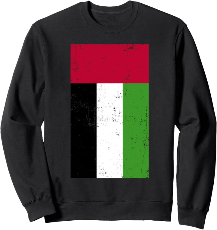 United Arab Emirates Middle East Abu Dhabi Distressed Flag Sweatshirt